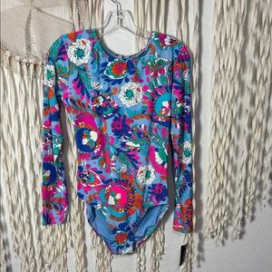 Kate Spade NWT Long Sleeve Col Swim Rash Guard Sun Protection Size Small